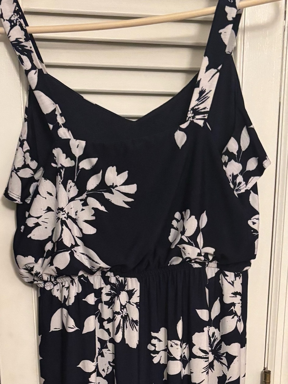 Three Hearts Navy and White Floral Maxi Dress